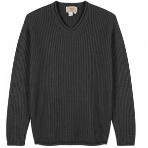 The Territory Ahead  Roll Neck Sweater Mens L Charcoal Gray 100% Wool Ribbed‎